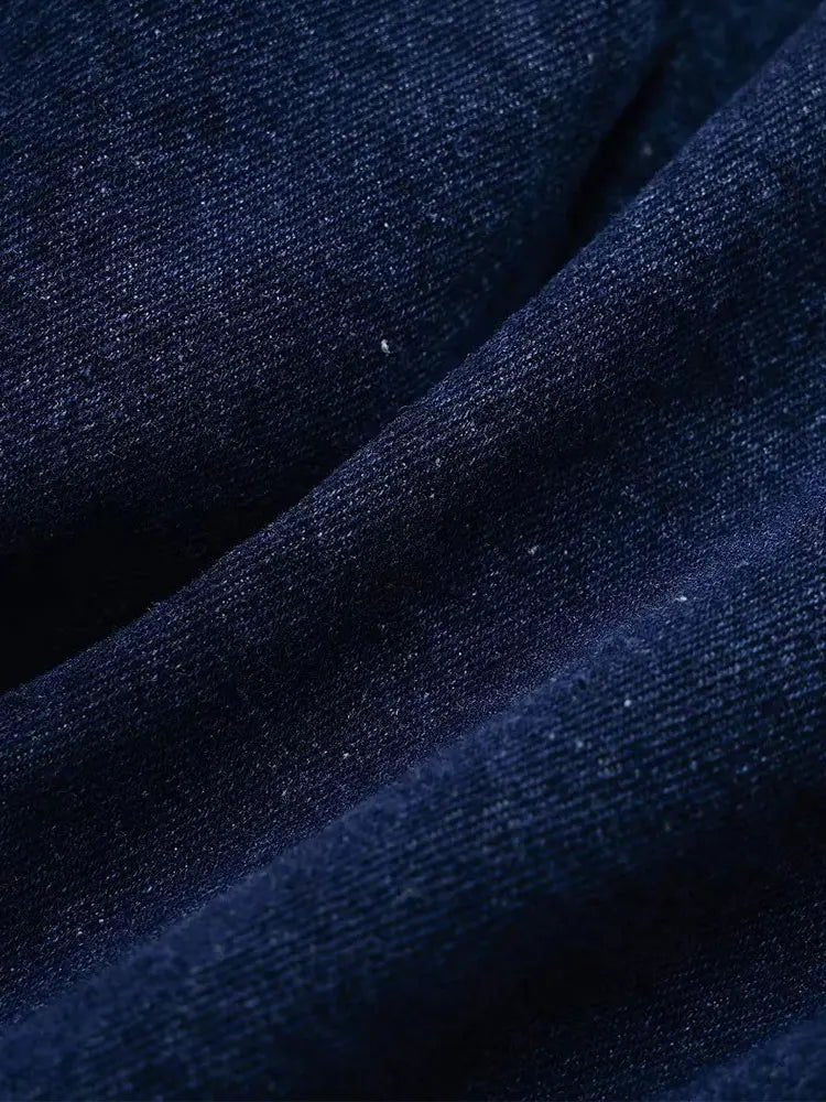 Damen Denim Jeansanzug Kurzarmjacke Blau