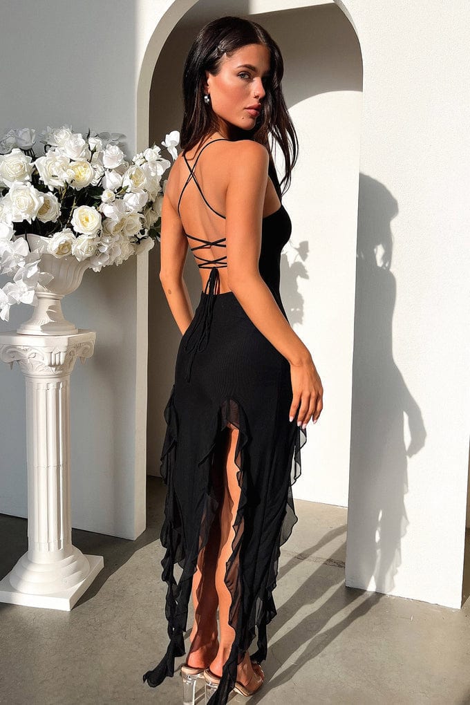 es Abendkleid Asymmetrisch Rüschen