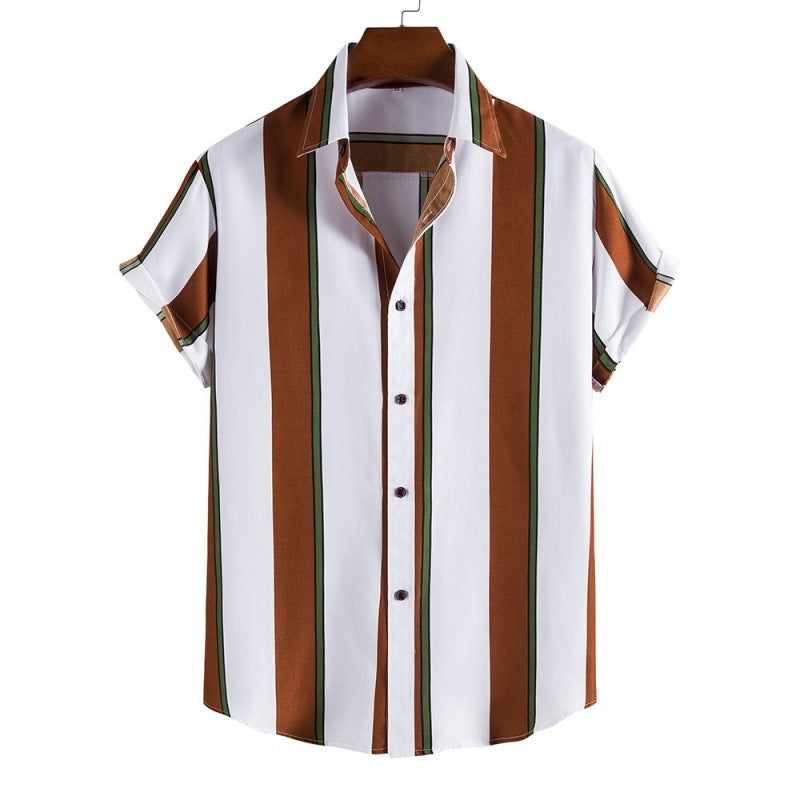 Herren Freizeithemd Retro-Style Baumwolle Blau