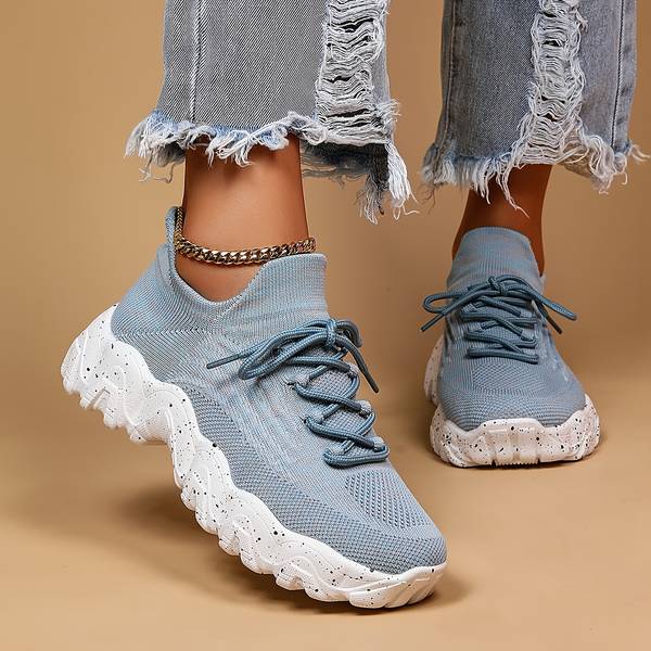 Damen Elastische Sockenschuhe Blau Modisch