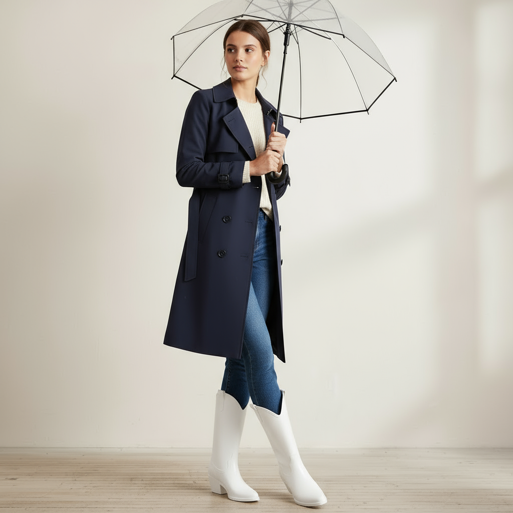 Velaya Western-Regenstiefel Damen Weiß