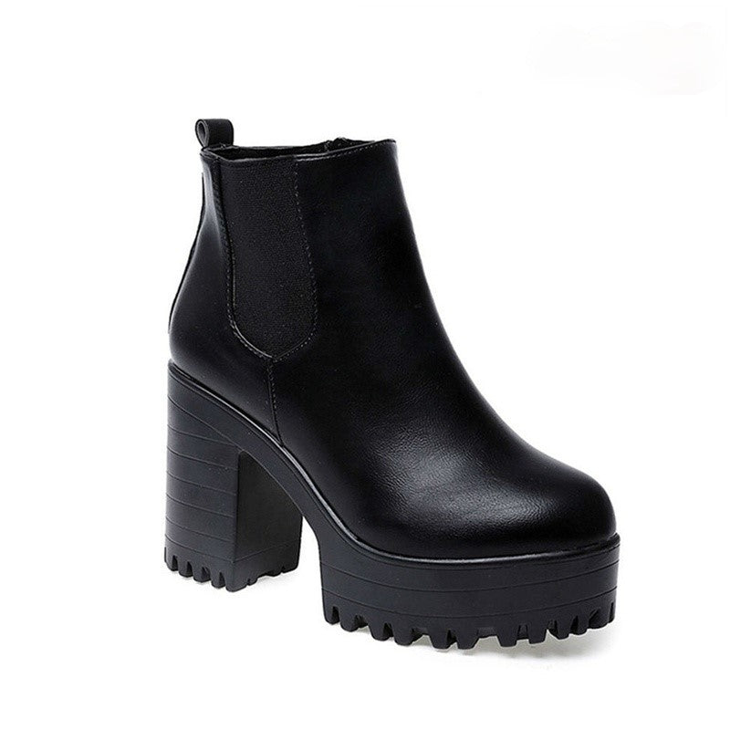 Damen Stiefel Robust Plattform Mode Stiefel