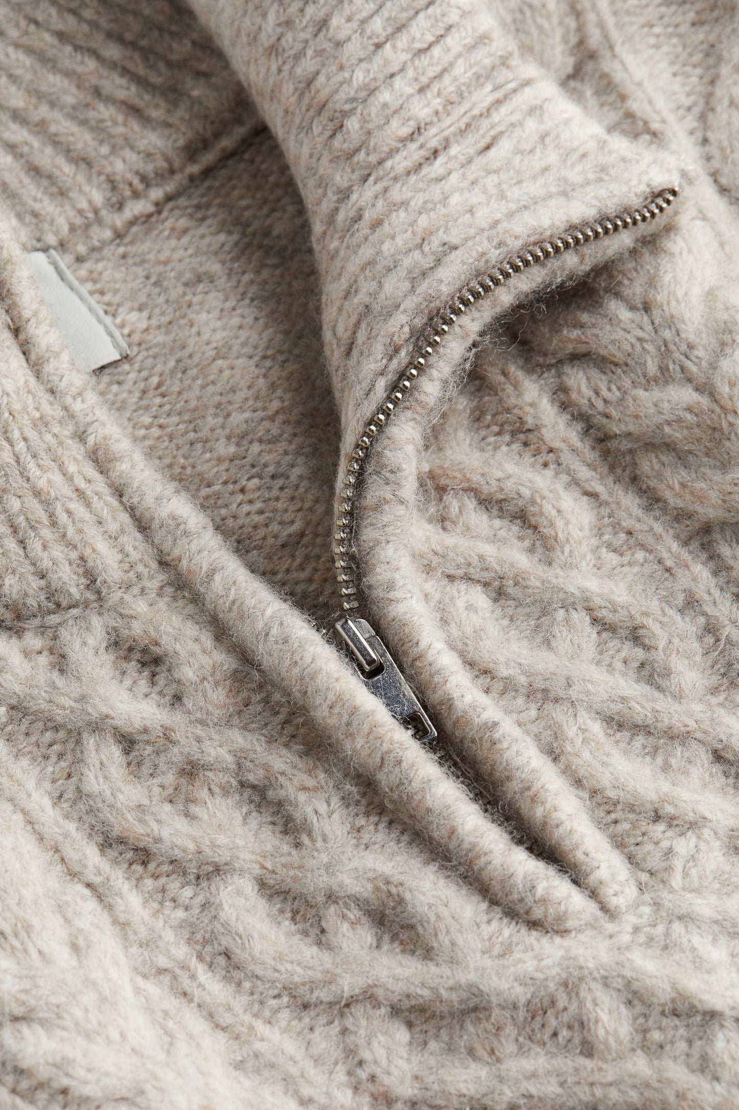 Strickpullover Damen Zopfmuster Warm Halbreißverschluss Stilvoll