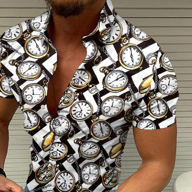 Herren Freizeithemd Ethno-Print Relaxed-Fit