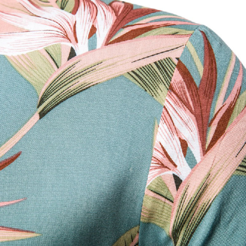 Herren Kurzarmhemd Tropical Farben