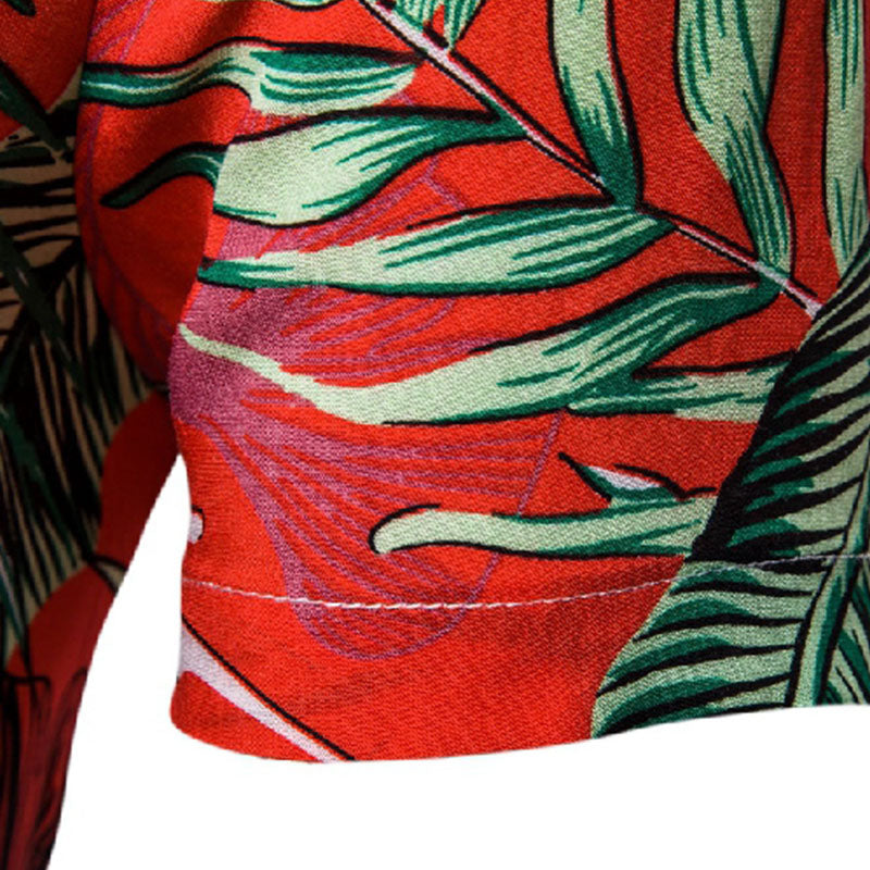 Herren Kurzarmhemd Blumenmuster Sommerlook