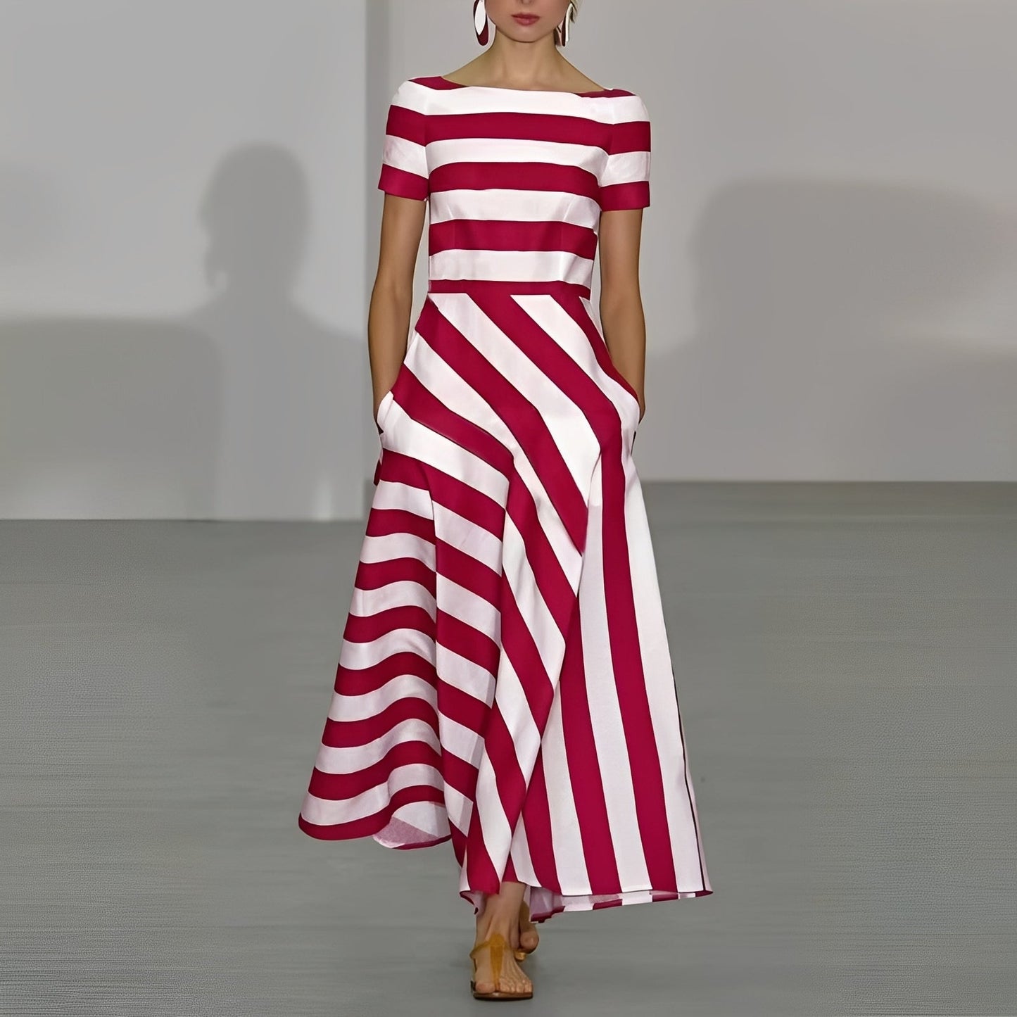 Damenkleid Gestreift Sommerkleid
