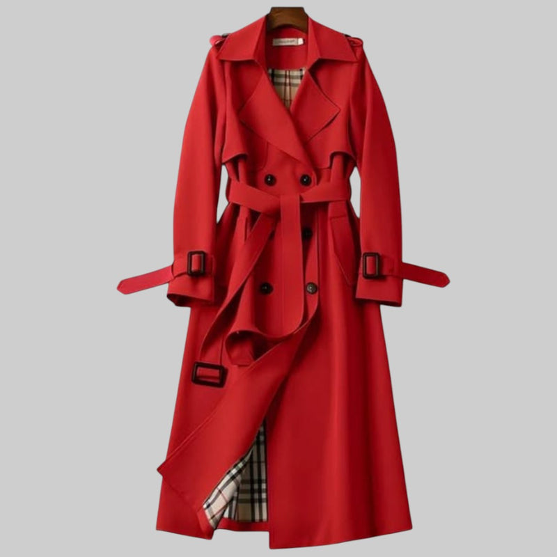 Damen Trenchcoat Klassisch Gürtel Winter