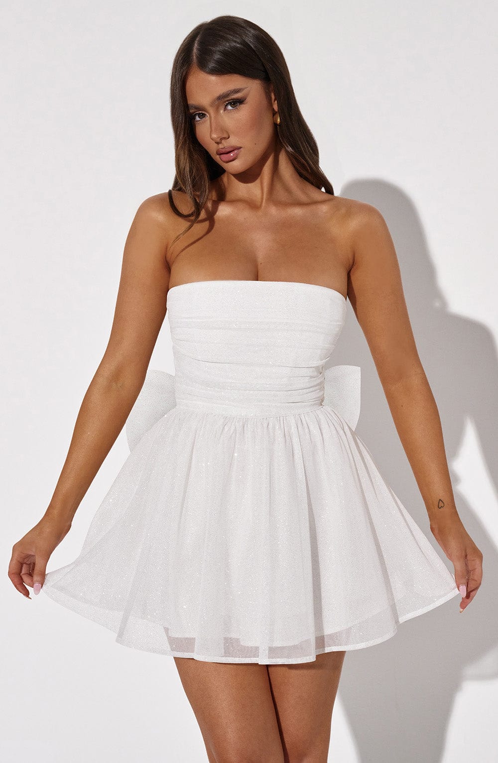 es Damen-Mini-Kleid Glitter-Partystyle