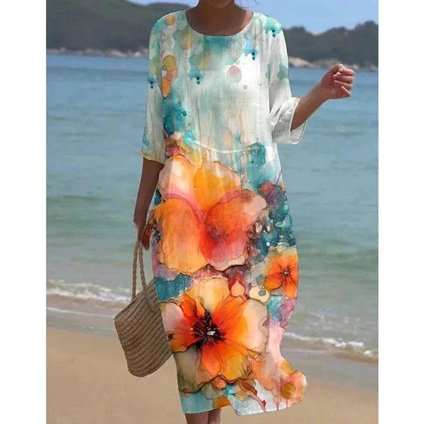 Elegantes Damen Sommerkleid Bauchfrei Blumenmuster