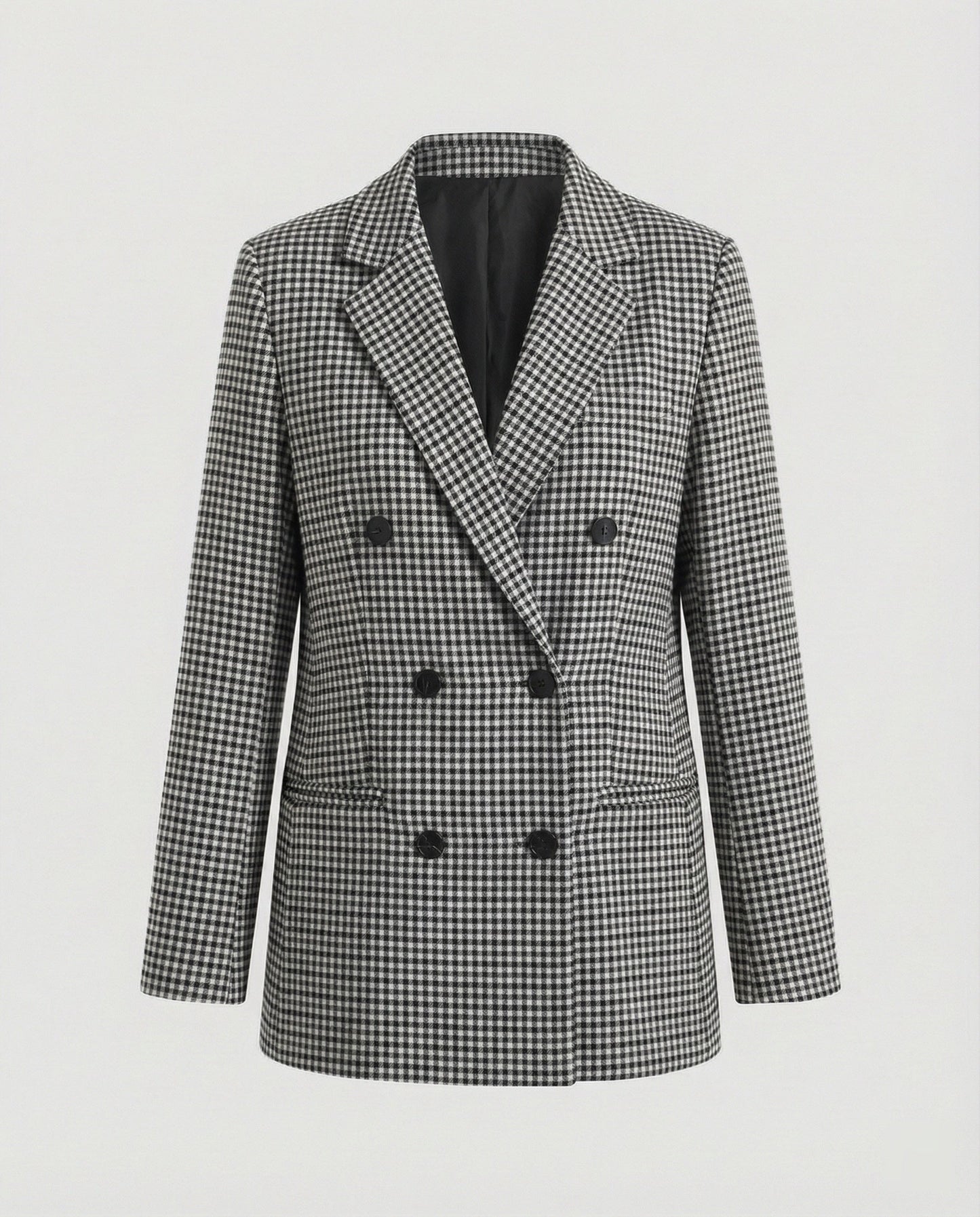 Damen Blazer Kariert Doppelknopf