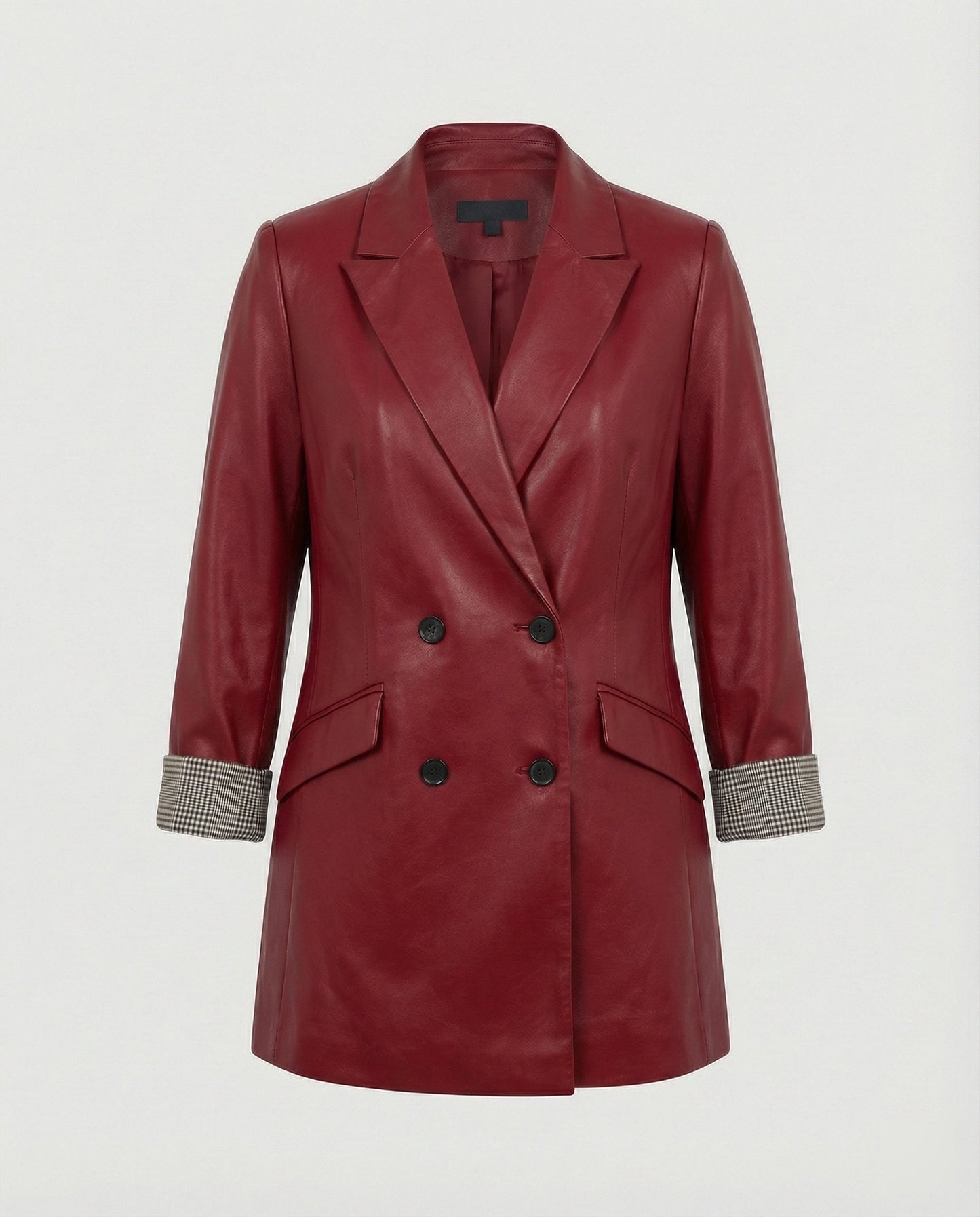 Damen Doppelreihenblazer Modern Kontrastärmel