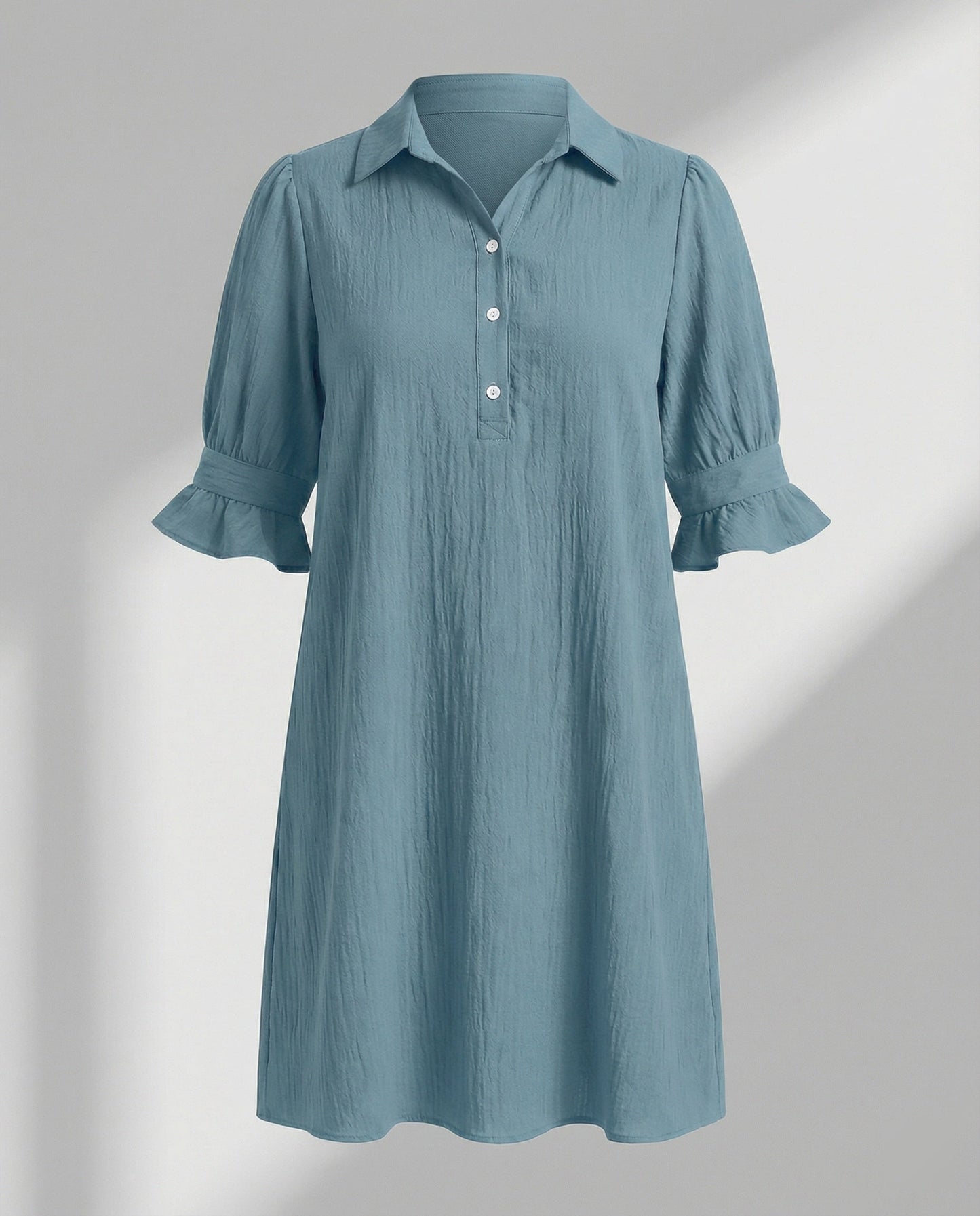 Damen Hemdblusenkleid Sommer Taschen