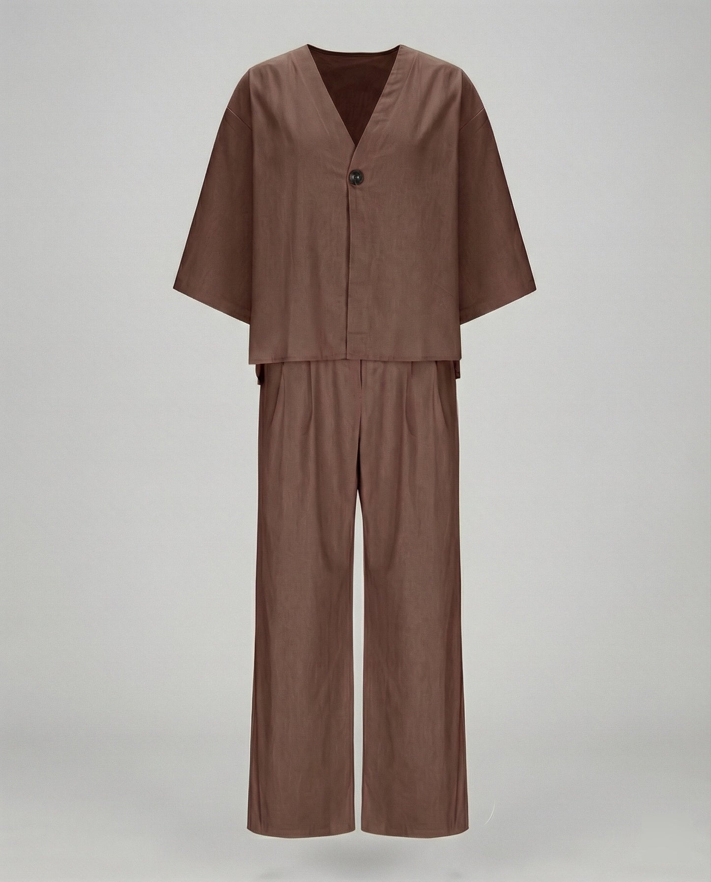Damen Oversized Bluse Set Zweiteiler Modern