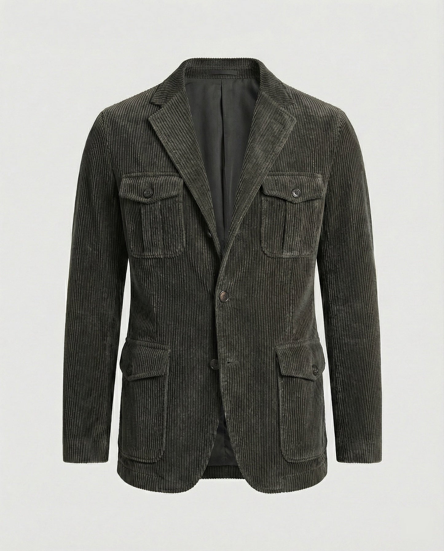 Herren Cordjacke Reißverschluss Vieltaschen Modern Braun