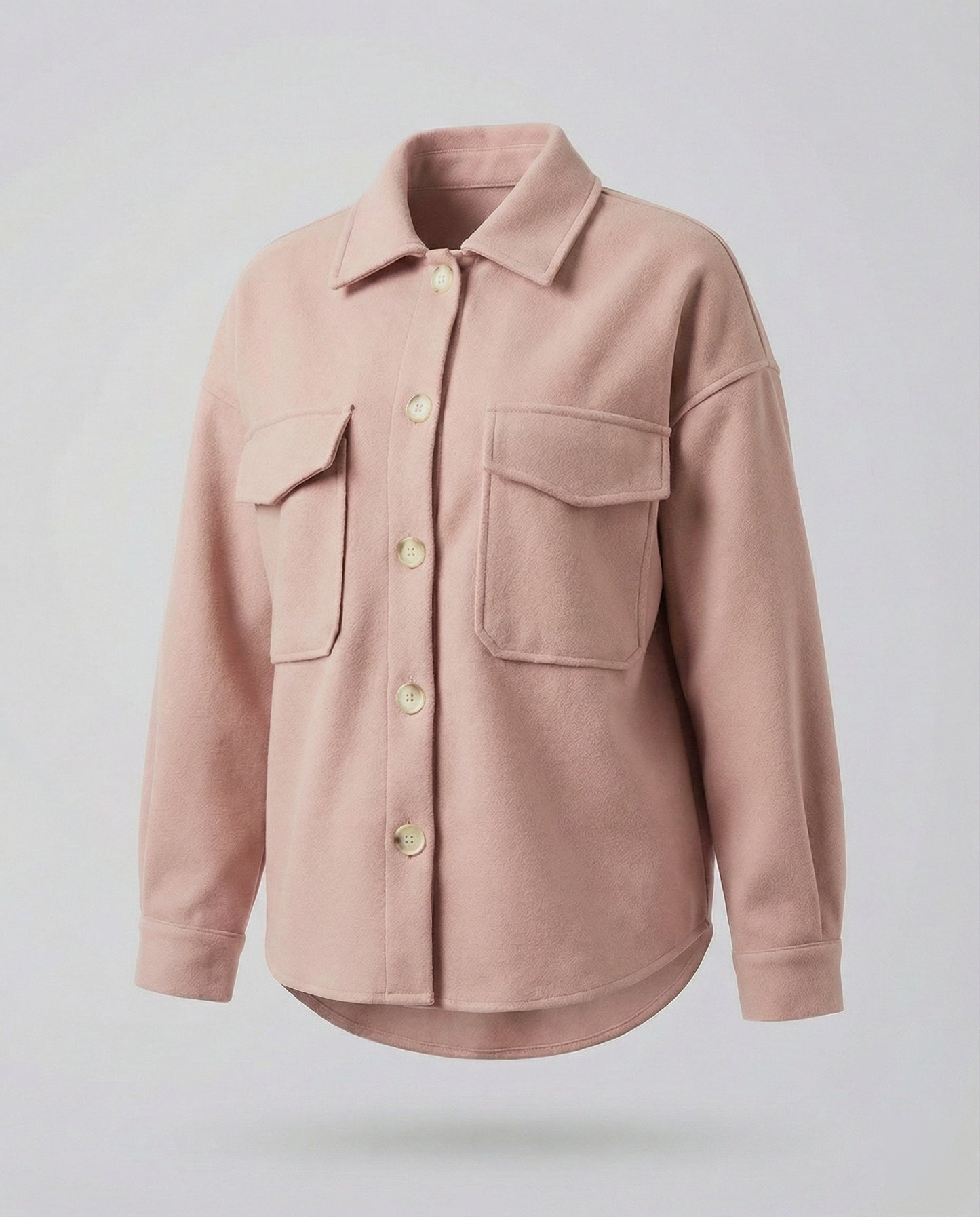 Damen Oversized Bluse mit Knopf Detail Großzügig
