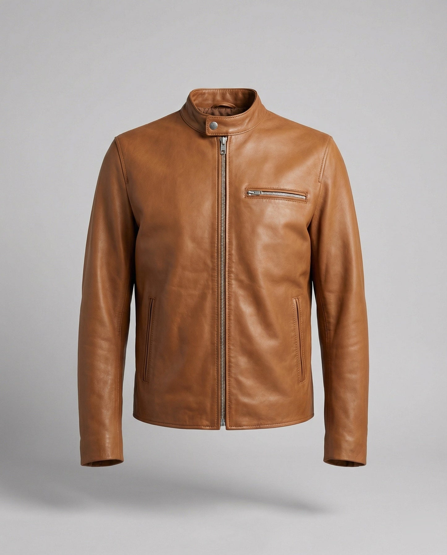 Herren Lederjacke Stehkragen