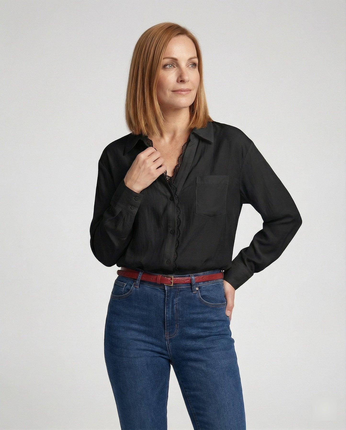 Damen Spitzenbluse Elegant