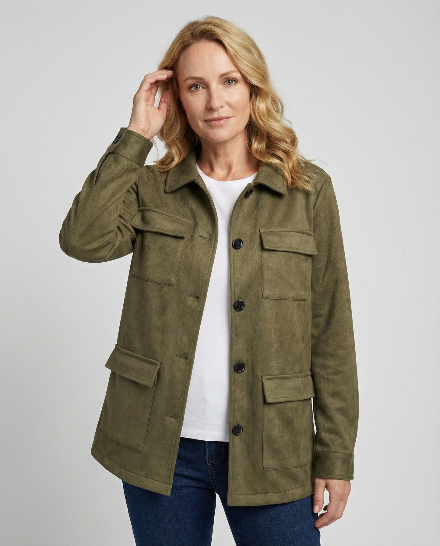 Damen Velourslederjacke Modernes Design