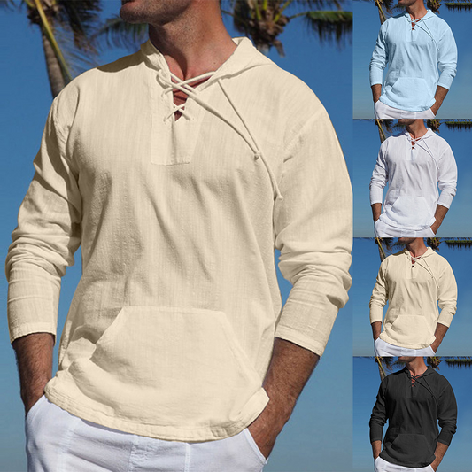 Herren Sommerpullover Leicht Baumwolle Beige - Norvielle