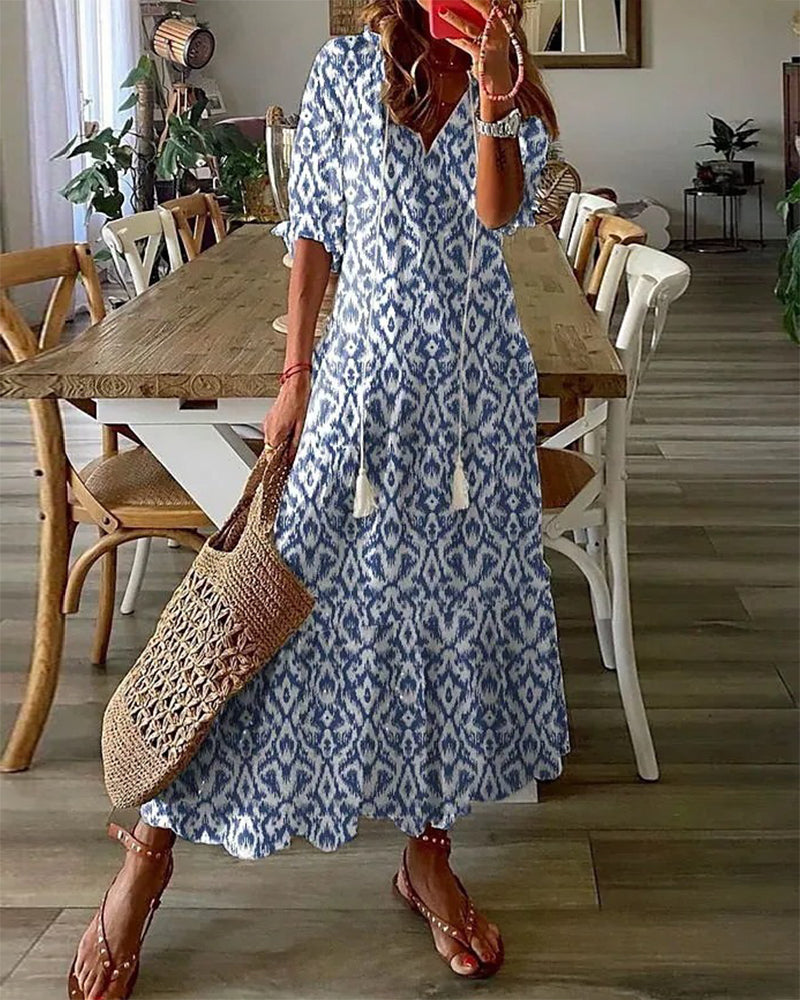 Boho Damenkleid Bauchfreundlich Sommerkleid - Norvielle