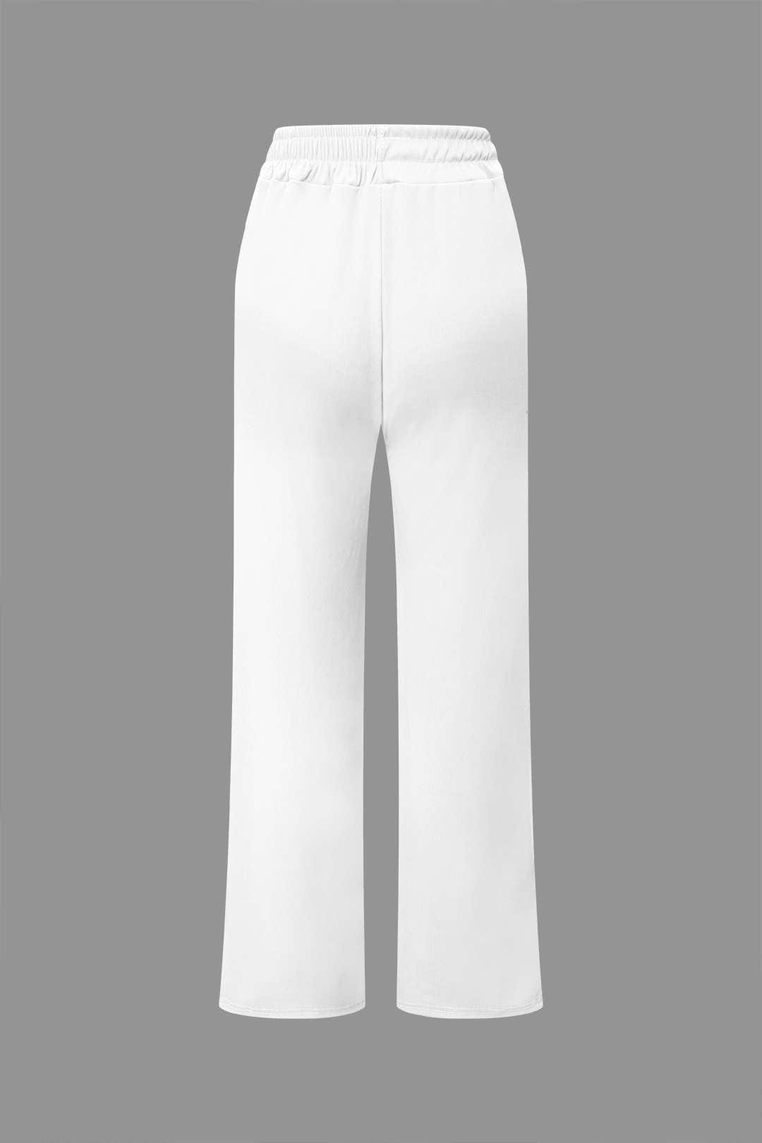 Damen Zweiteiler Asymmetrisch Weite Hosen Set