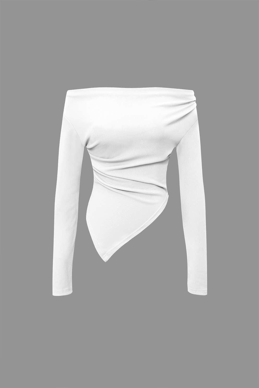 Damen Zweiteiler Asymmetrisch Weite Hosen Set