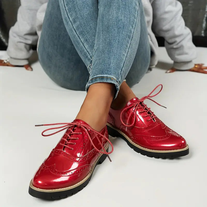 Damen Lederschuhe Hochglanz
