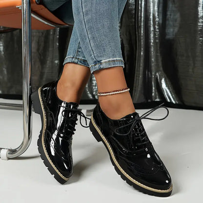 Damen Lederschuhe Hochglanz