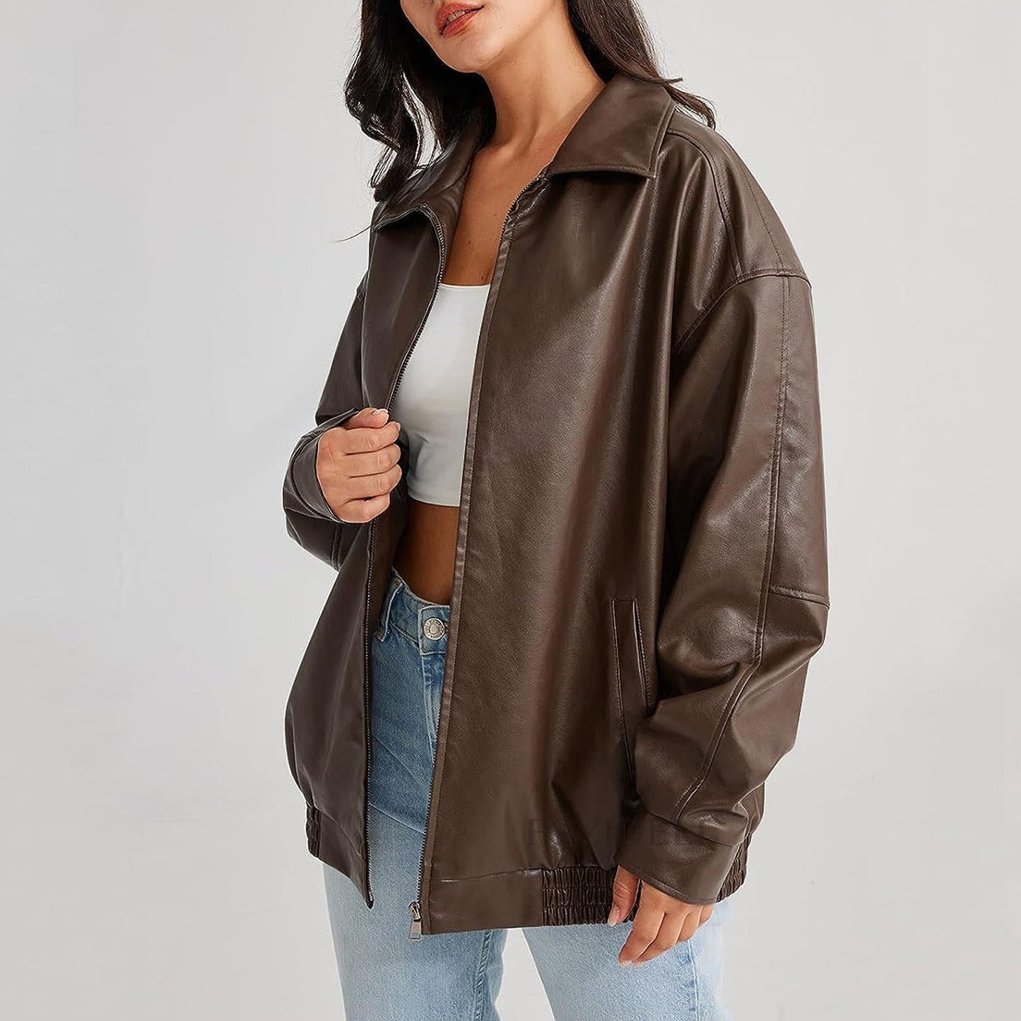 Damen Oversized Jacke Großzugig Modern