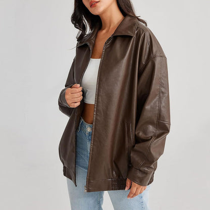 Damen Oversized Jacke Großzugig Modern