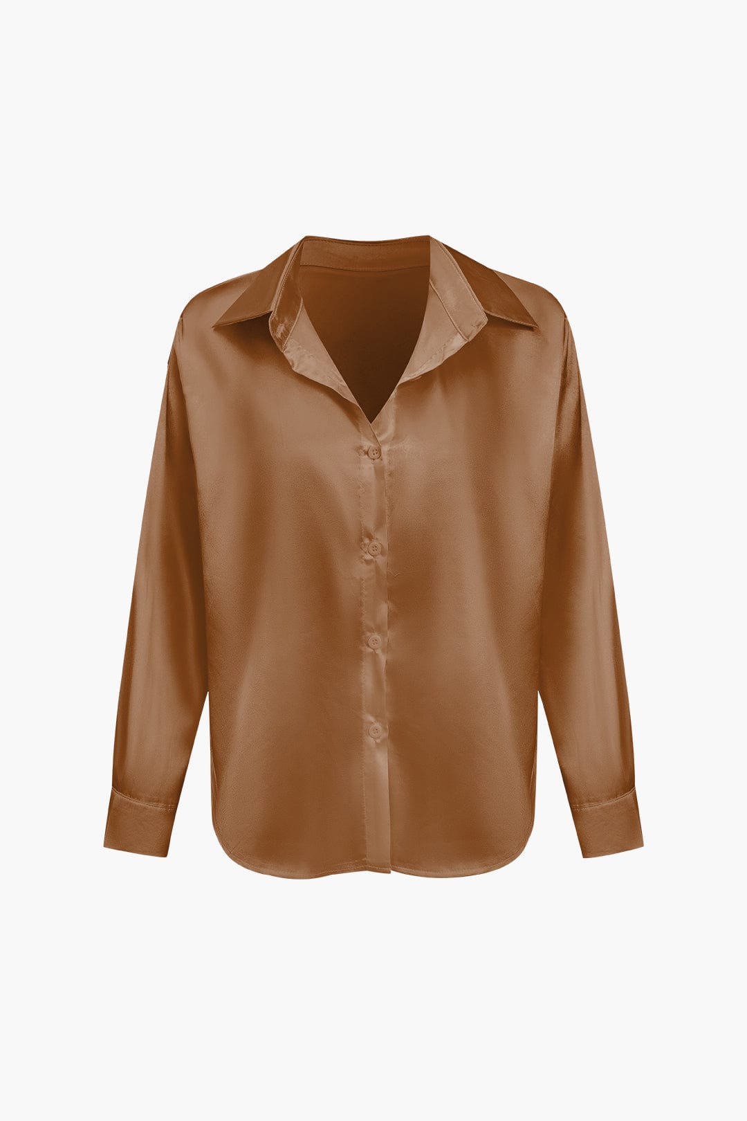 Damenbluse Langarm Seiden-Satin Elegante Bluse
