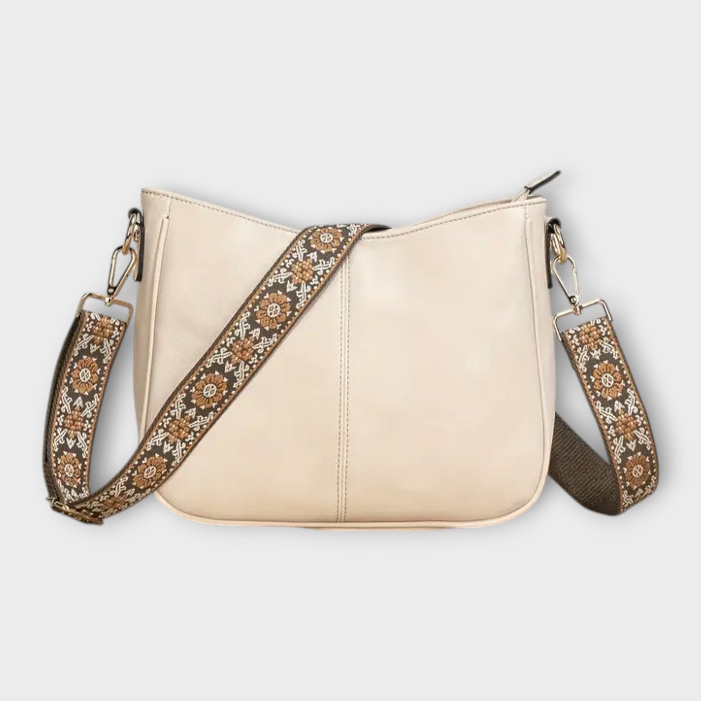 Damen Schultertasche Lederoptik Boho Stil Braun