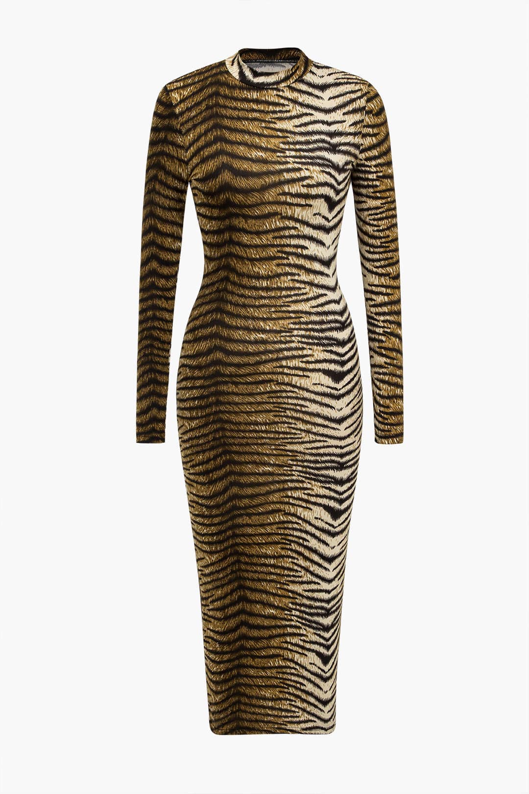 Damen Leopardenkleid Elegant Midikleid Wild Leopardprint