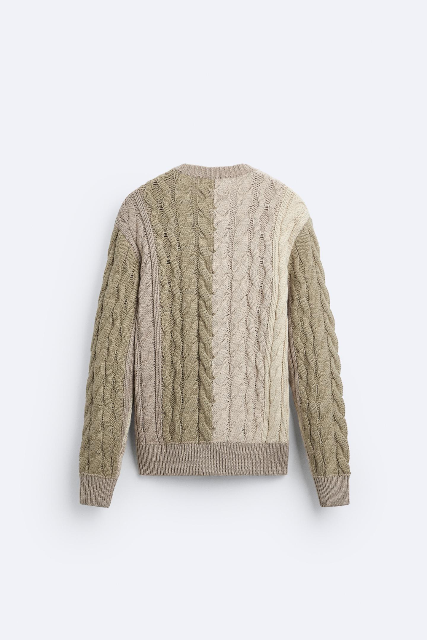 Klassischer Grobstrick-Pullover Zopfmuster Warm