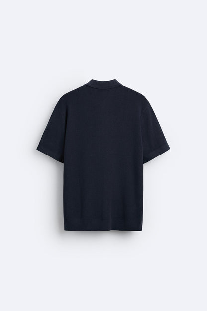 Herren Strickpolo Reißverschluss Elegantes Design