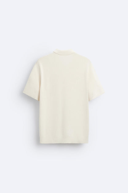 Herren Strickpolo Reißverschluss Elegantes Design