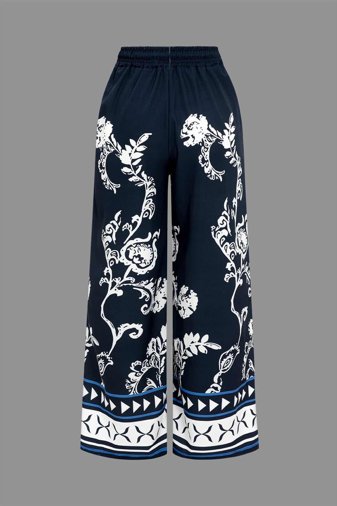Damen Boho Zweiteiler Bluse Hose Weitbein