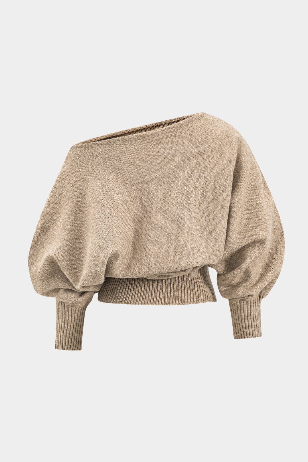 Damen Strick Zweiteiler One Shoulder und Shorts