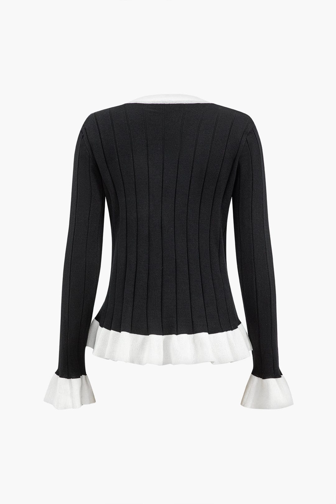 Damen Strickzweiteiler Set mit Jacke und weiten Hosen