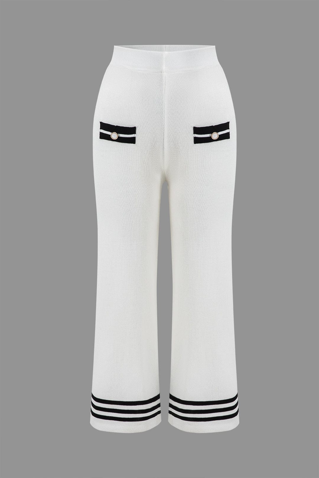 Damen Strick-Zweiteiler Cropped Cardigan Hose