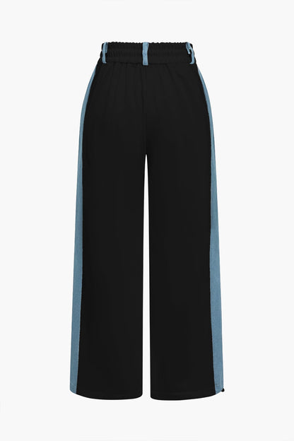 Damen Zweiteiler Denim Look Jeansoptik