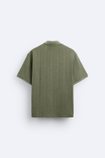Herren Strickpolo Mit Reißverschluss Sportlich Modern