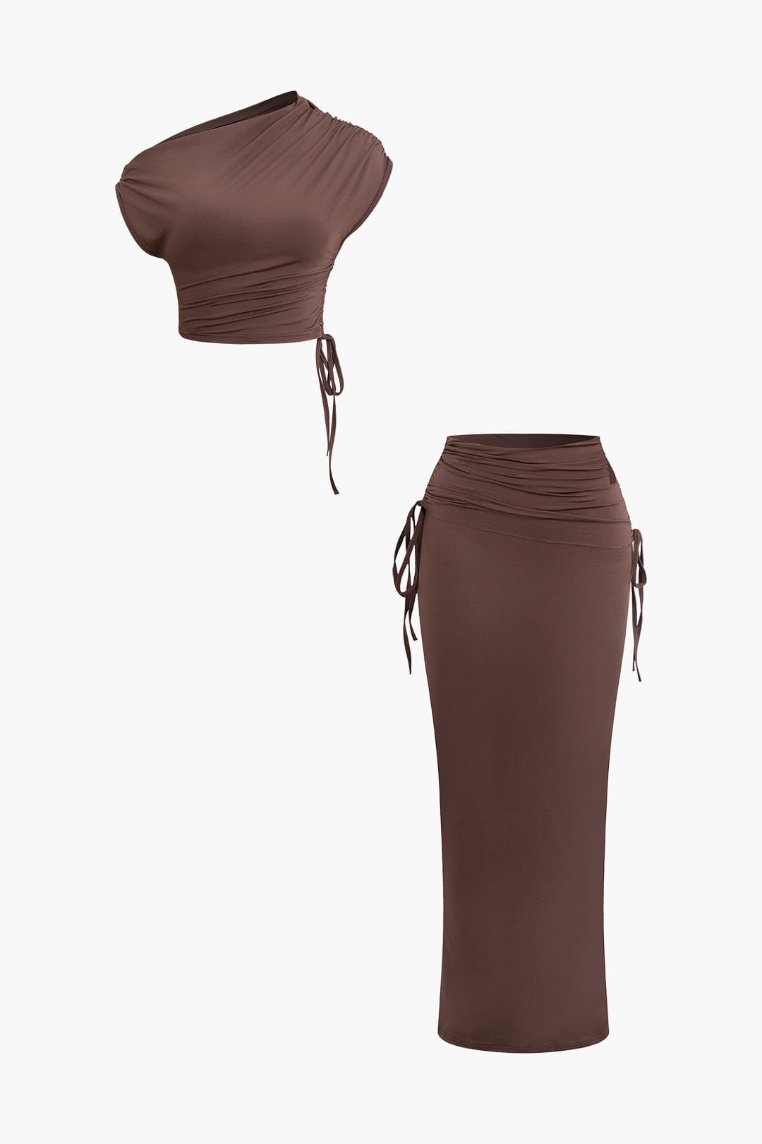 Damen Asymmetrisches One-Shoulder- mit Maxi-Rock