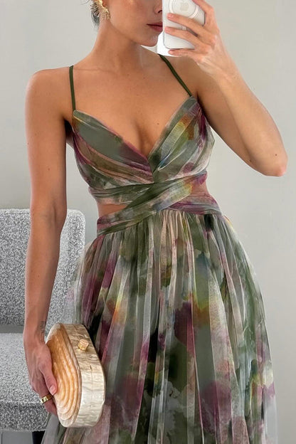 Damen Maxikleid mit Faltenrock Lang und Elegantem Schnitt