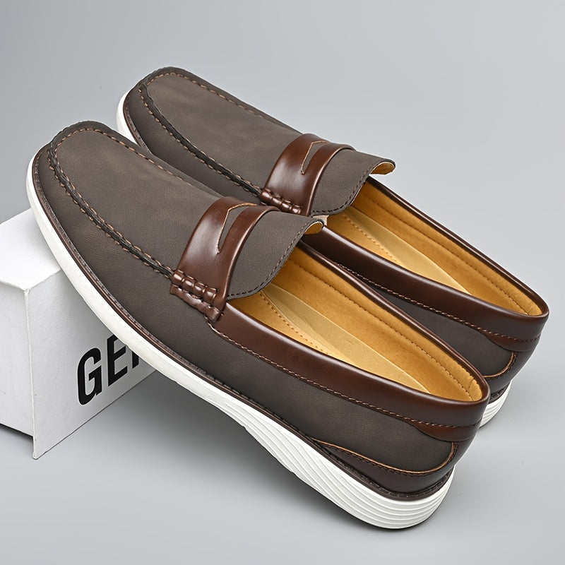 Herren Loafers Leder Schwarz Modern - Norvielle