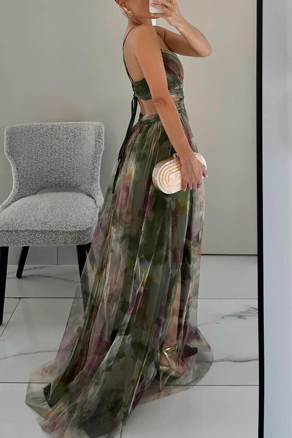 Damen Maxikleid mit Faltenrock Lang und Elegantem Schnitt