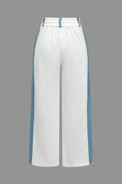 Damen Zweiteiler Denim Look Jeansoptik