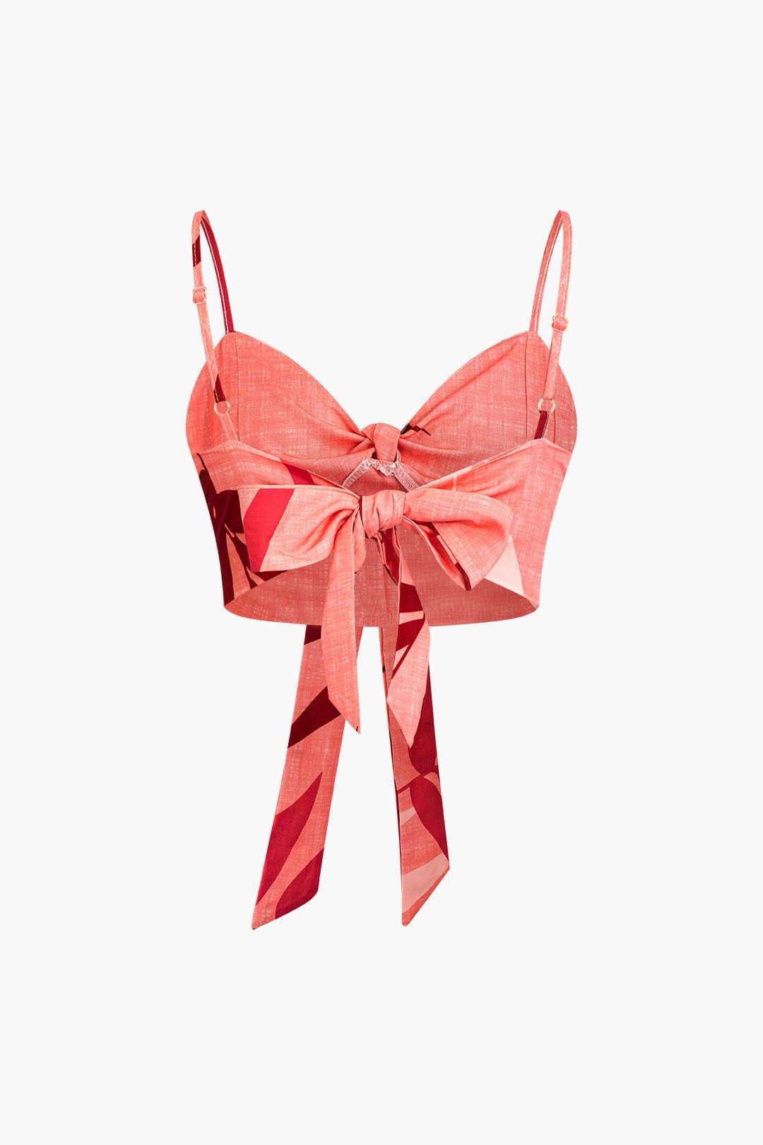 Damen Zweiteiler Baumwolle Knoten-Oberteil Bambus-Print-Hose