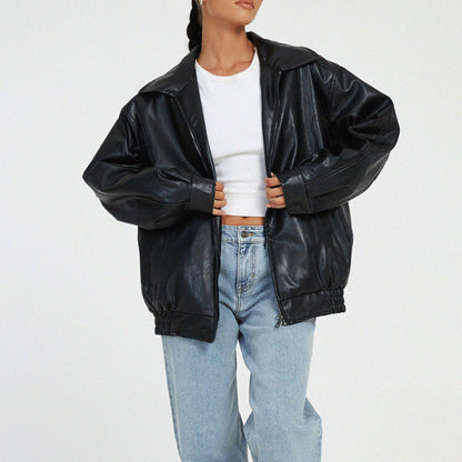 Damen Oversized Jacke Großzugig Modern